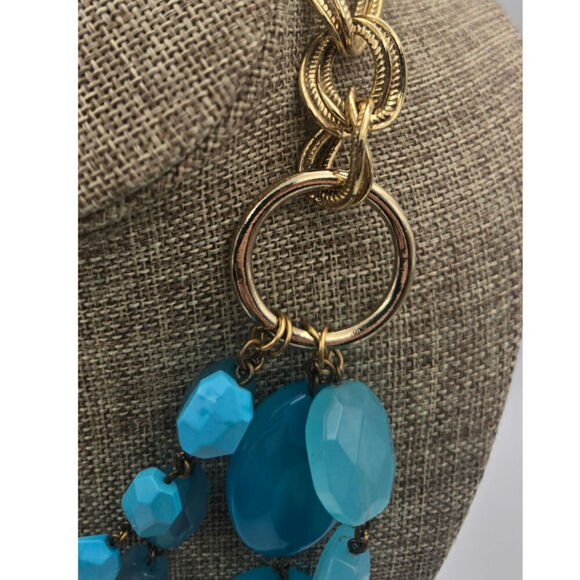 Vintage Lee Angel Turquoise Butterfly Gemstone Necklace - Picture 4 of 8